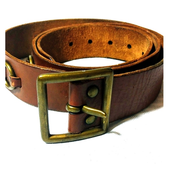 Ambercrombie Leather Belt w/ Brass Bucle - Picture 1 of 8